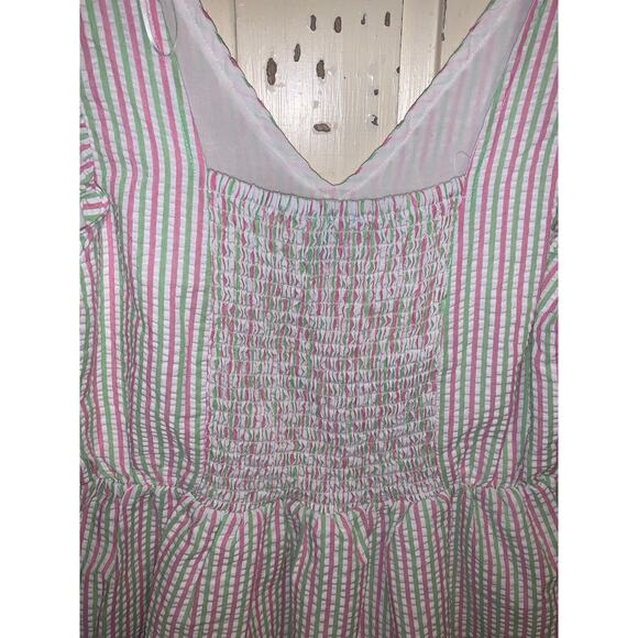 Draper james pink green & white babydoll style top size medium - Picture 6 of 6